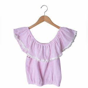 Wild Hearts light Pink Gauze Ruffle top. Size 4. Great Condition